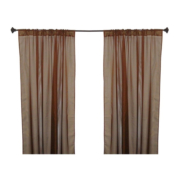 Cortina Deco 140 x 210 cm Organza con Canal Chocolate