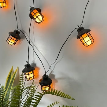 Mainstays 10-Count Plastic Solar Powered Flame Effect Lantern Outdoor String Lights