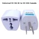 thumbnail image 4 of Adaptador universal de enchufe de viaje de CA de la UE, Reino Unido a EE. UU., Canadá, 4 of 4