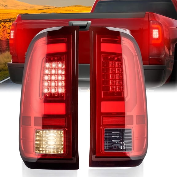 SPEEDWOW Fit 2008 - 2016 Ford F250 F350 F450 SD Super Duty Shape LED Red Tail Light