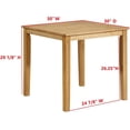 thumbnail image 2 of - Kurmer Square Solid Wood Dining Room Kitchen Table, Natural Oak, 2 of 3
