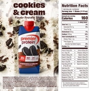 (2 pack) Premier Protein Shake, Cookies & Cream, 30g Protein, 11 fl oz, 12 Ct