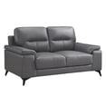 thumbnail image 2 of Pemberly Row Leather Match Loveseat in Dark Gray, 2 of 7