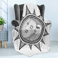 thumbnail image 4 of Occult Soft Flannel Fleece Blanket, Moon Inside the Sun with Stars Alchemy Clandestine Esoteric Solar Crescent Artwork, Cozy Plush for Indoor and Outdoor Use, 50" x 60", Black Grey, by Ambesonne, 4 of 5