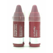 Clinique Chubby Stick Moisturizing Lip Colour Balm Lipstick 2pc Travel Set 'Mightist Maraschino'intense 'Chunky Cherry'