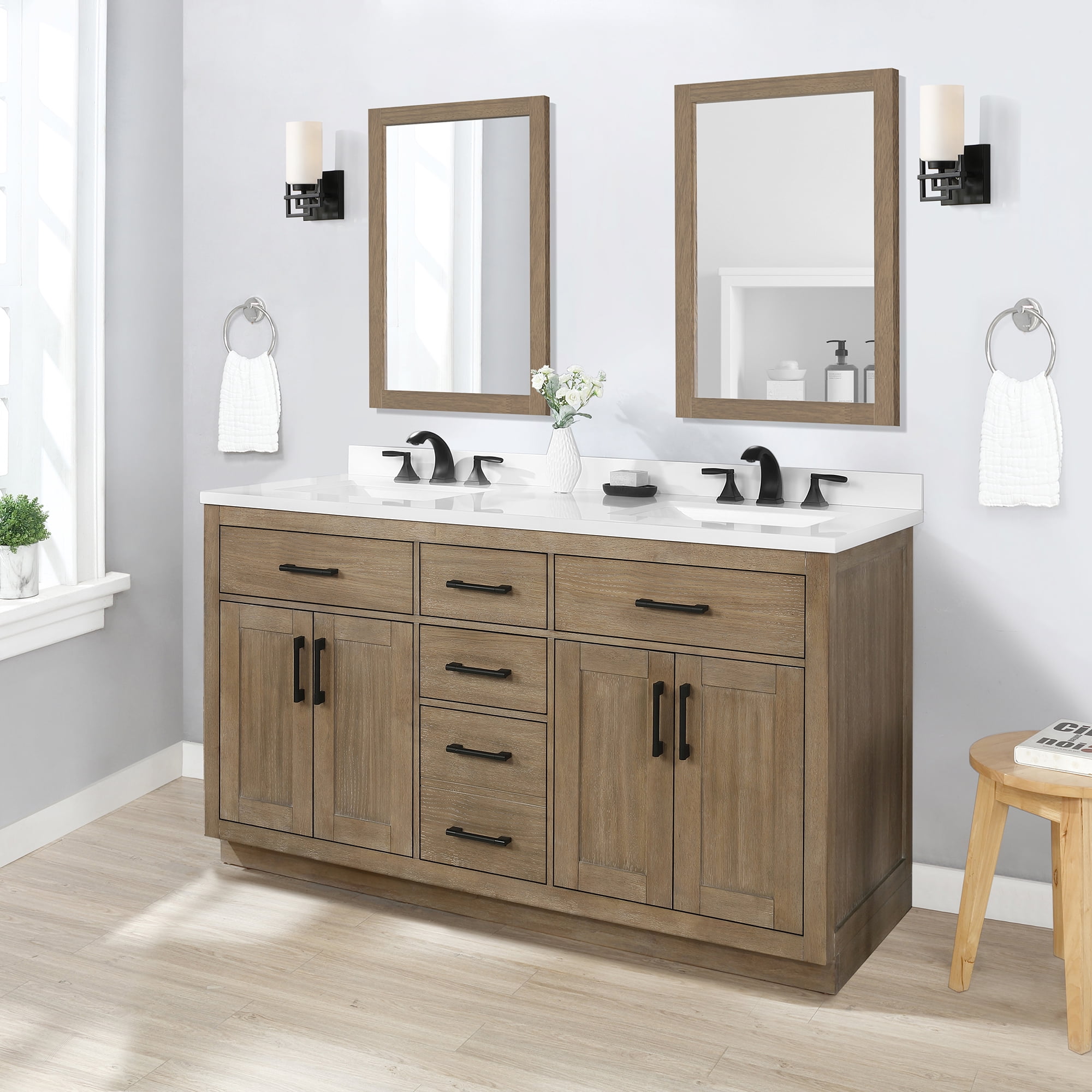 OVE Decors Bailey 60 in. Double sink Bathroom Vanity in Blue Lagoon with  Power Bar - On Sale - Bed Bath & Beyond - 33084108