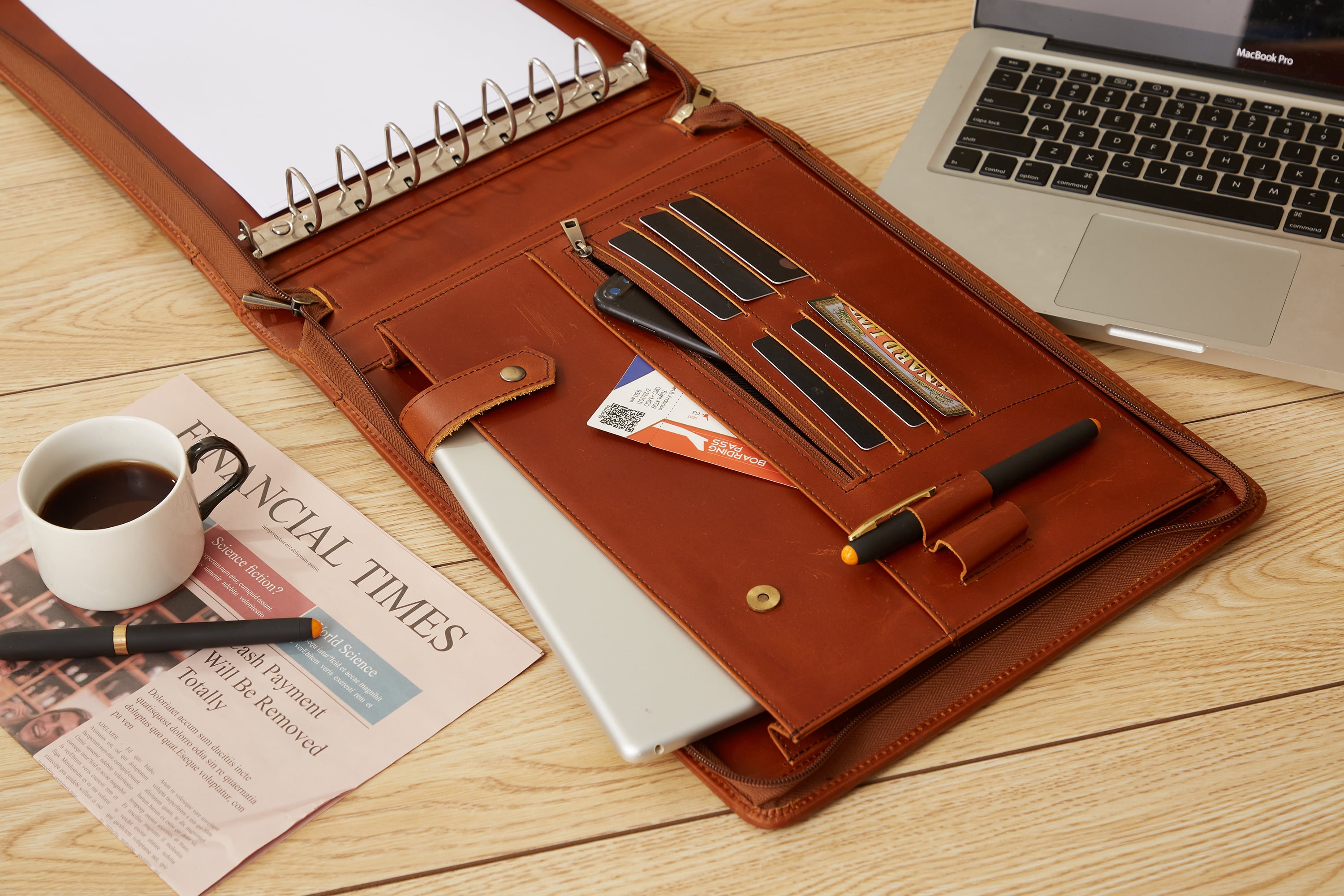 7 Ring Check Binder for Business Checks, Checkbook Binder with Zipper for 3-up Business Checks,Personalized Check Book Portfolio for 9 x 13 inch Sheets 600 Check, Check Holders for Men/Women