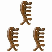 3X Wooden Scalp Massager Comb - Green Sandalwood Wide Tooth Comb Acupressure Tool - Portable Wood Massage Tools for Face
