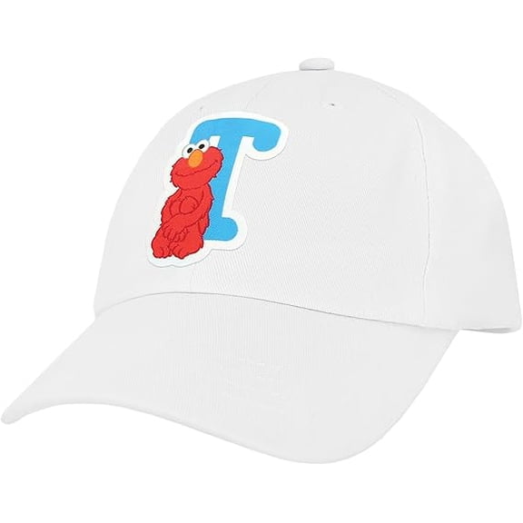 Sesame Street Elmo & Abby Kids Toddler Cap with Initial, Toddler Boys Hat, Youth Girl Baseball Cap, Cute Toddler Baseball Cap