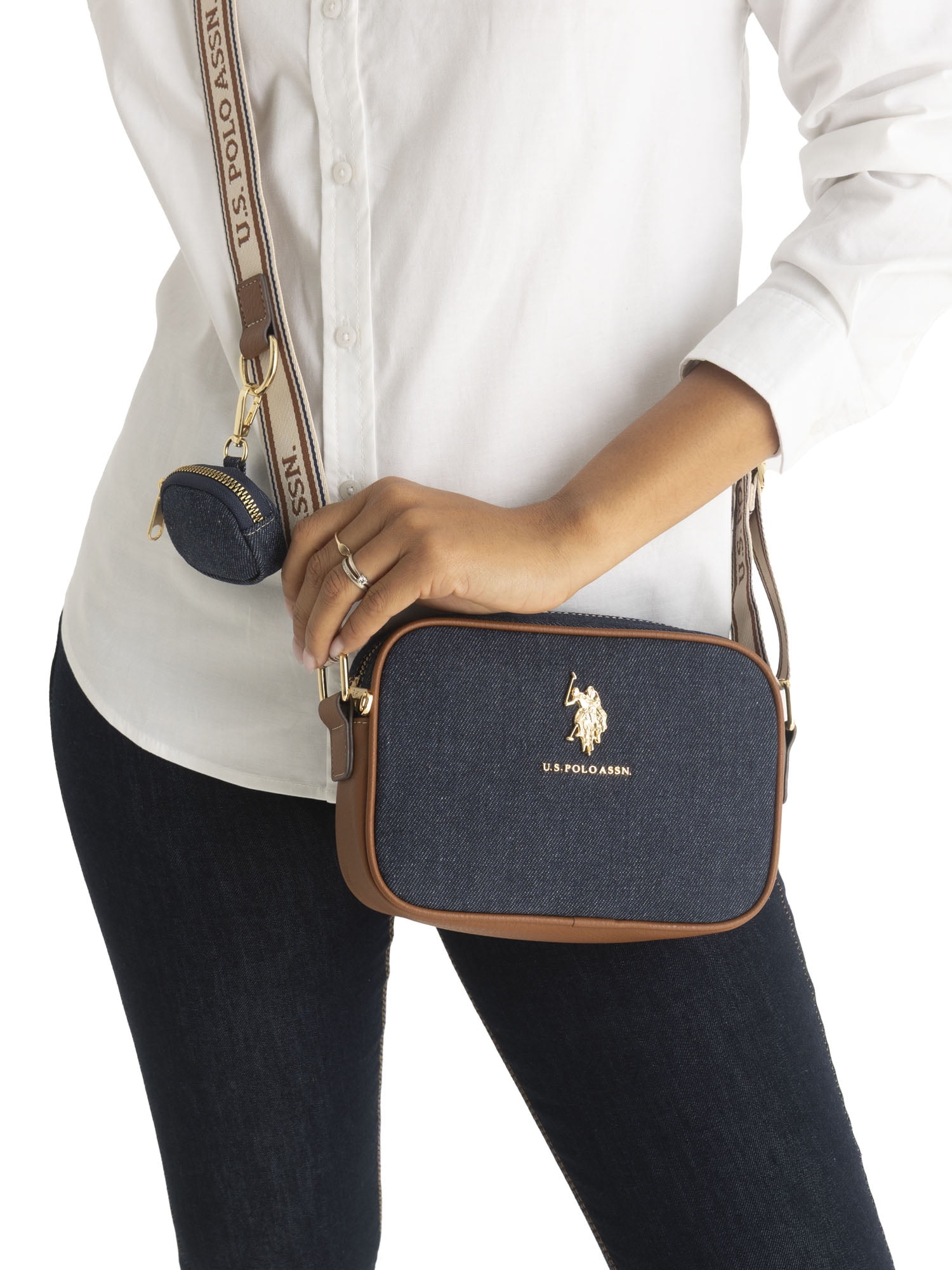 Polo Signature Crossbody Bag, Dark Denim