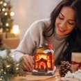thumbnail image 6 of Light‑Up Resin Christmas Village House Figurine, LED Illuminated Winter Cottage Statue For Christmas Tabletop Home Decor, 6 of 6