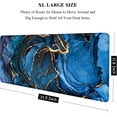 thumbnail image 2 of Large Mouse Pad, XXL Desk Pad, Extened Mousepad 31.5" x 11.8", Non-Slip Rubber Base, Stitched Edges, Superior Surface, Gaming Keyboard Mat, Waterproof Desk Pad, Dark Blue Marble, 2 of 6