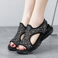 thumbnail image 4 of Mepaouo Orthopedic Platform Wedge Sandals for Women Open Toe Casual Slip on Beach Sandals(Black,7.5), 4 of 9