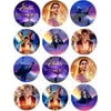 Aladdin Movie Stickers, Large 2.5 Round Circle DIY Stickers to Place onto Party Favor Bags, Cards, Boxes or Containers -12 pcs Alladin Princess Jasmine Jafar Genie Magic Lamp