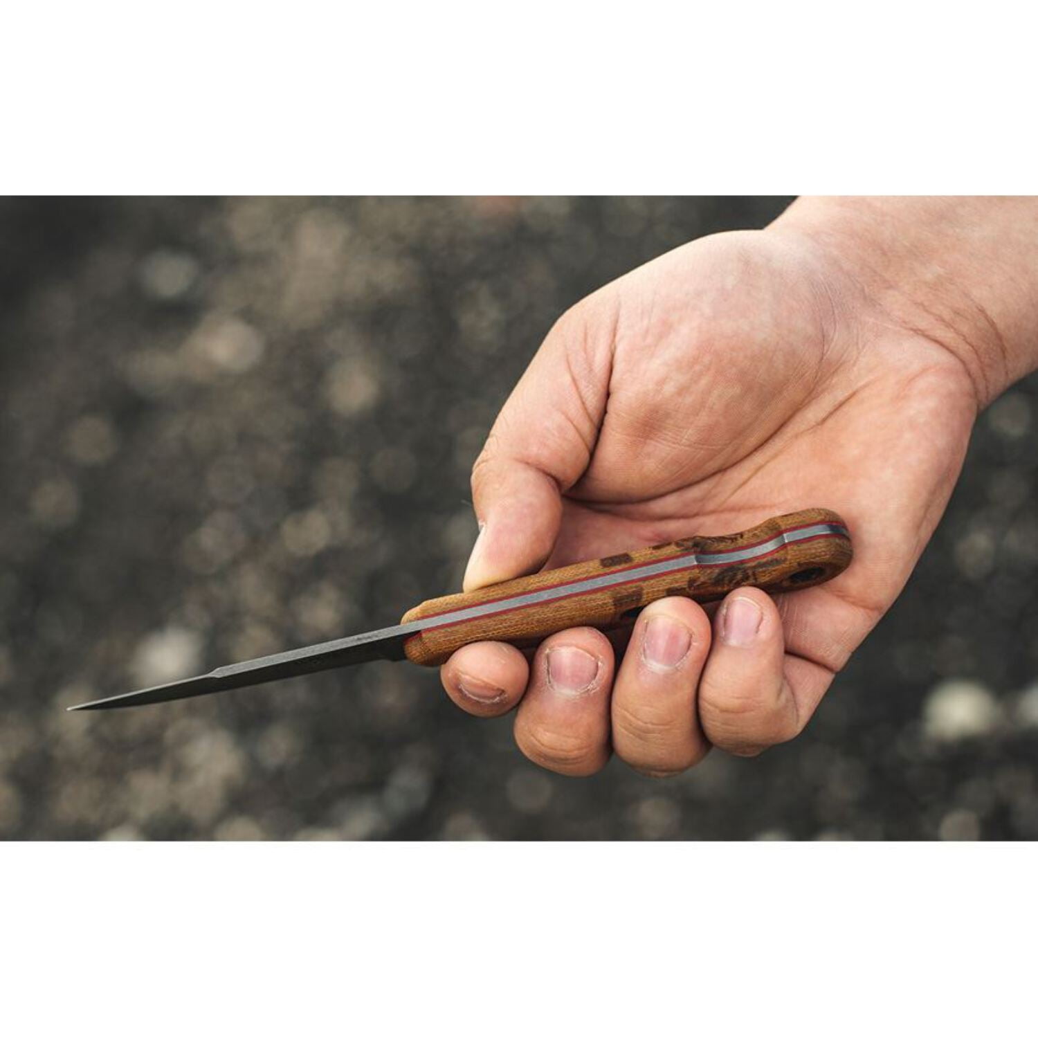 TOPS Knives El Pionero Fixed Blade Knife, 7.63in Overall, 3.38in Tumbled Finish