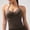 Brown, variant on Women's Halter Workout Strappy Tank Tops Backless Gym Crop Top with Adjustable Strap Slim Short Navel Hot Girl Small Vest Solid Color Hanging Neck Backless Wrap Bra Top Black Xs