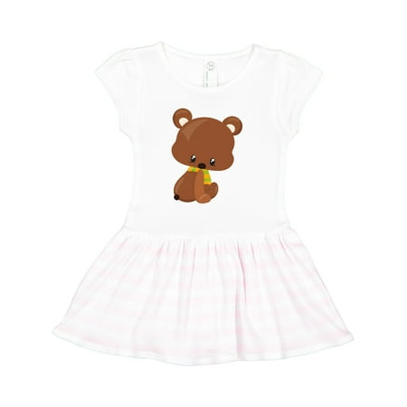 

Inktastic Cute Bear Little Bear Baby Bear Bear with Scarf Gift Toddler Girl Dress