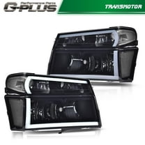 Fits 04-12 for Chevrolet Colorado GMC Canyon Black LED Tube Headlights 4 pcs -