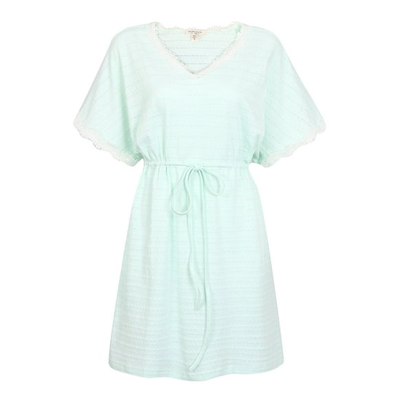Richie House Women's Cotton Pajama Dress with Embroidery RHW2807-A-L