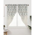 thumbnail image 4 of Floral Swag Valance Curtains Flower Blue Gray Cherry Blossoms Cotton Linen Background Rod Pocket Kitchen Curtains Scalloped Window Treatment Valances Swag Curtains For Living Room 1 Pair 36"w X 36"l, 4 of 8
