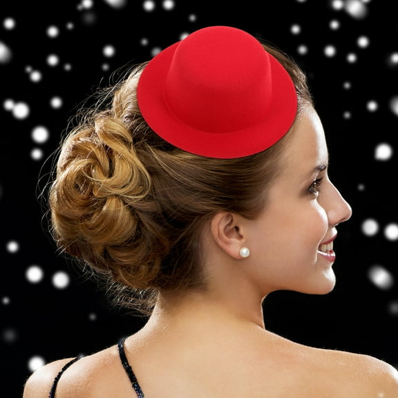MUSEYA Red Fascinator Hats Mini Craft Hats 1Set Wardrobe Enhancement Women Parties