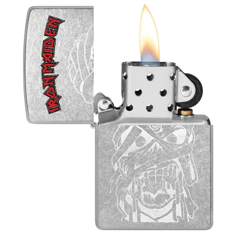 Zippo Iron Maiden Eddie Street Chrome Pocket Lighter, Windproof