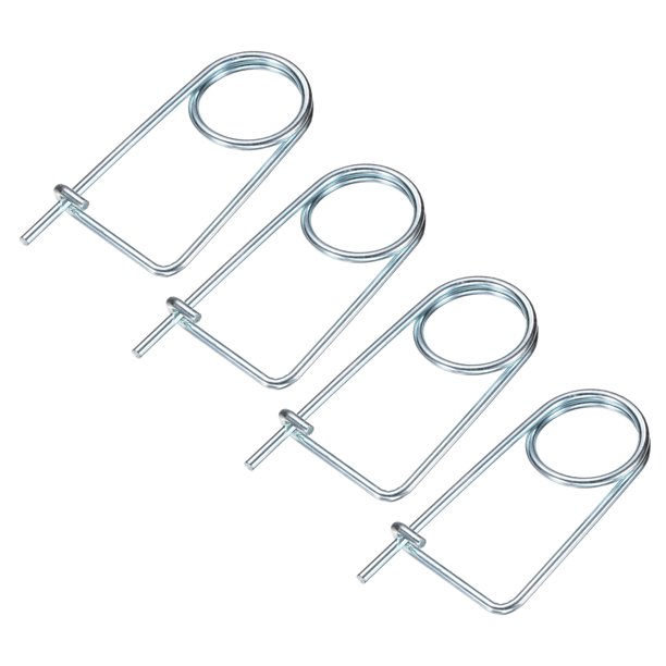 Uxcell 4-Pack Pin de Seguridad de Chaveta en Forma de Broche, Pines de Acero de Resorte M5x59mm, Sujetadores de Broche de Bloqueo Rápido, Clips Retenedores Pesados