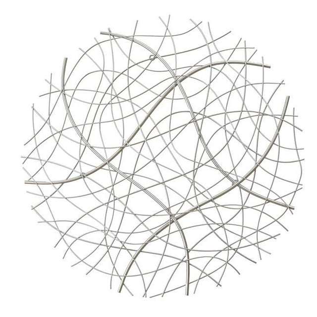Luxen Home WHA935 Abstract Round Metal Wall Decor, Silver - Large