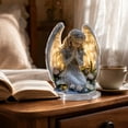 thumbnail image 4 of Christmas Angel Prayer Acrylic Candle Holder Tabletop Sign, Praying Angel Wings Heart Design, Christmas Home Holiday Decor, Indoor Desk Centerpiece, 4 of 9
