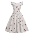 thumbnail image 2 of EQWLJWE Longue Robe pour Femmes Mode Féminine Col en V Sans Manches Imprimé Vintage Soirée Cocktail Robes Évasées Extensibles, 2 of 8