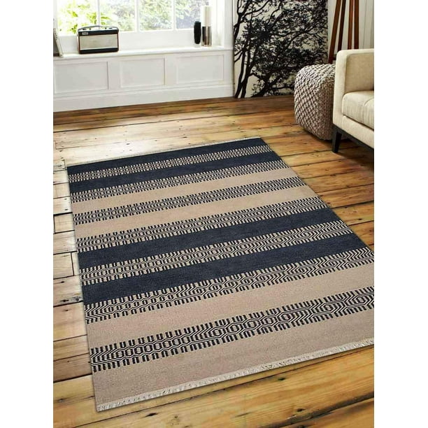 Rugsotic Carpets Hand Woven Flat Weave Kilim Wool 4'x6' Area Rug