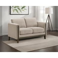 thumbnail image 2 of Islington Fabric Upholstered Panel Arm Loveseat Taupe, 2 of 8