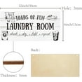 thumbnail image 2 of Letrero de madera para pared, rústico, blanco, para lavandería, para colgar en la pared, personalizado, con cordel de yute., 2 of 9