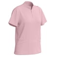 thumbnail image 5 of Scrub Sets for Women 2 Piece Medical Nursing Uniforms Quick Dry Zip Mock Neck Tops Drawstring Cargo Scrub Pants, Pink, XXL, 5 of 7