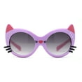 thumbnail image 2 of Girls Kids Size Kitty Cat Ear Whisker Round Plastic Sunglasses Lavender Smoke, 2 of 4