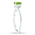 thumbnail image 3 of SZUL Women's Solitaire Peridot Wave Ring in 10K White Gold, 3 of 5