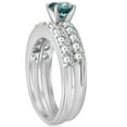 thumbnail image 2 of Pompeii 1 3/8Ct Blue Round Cut Diamond Matching Bridal Engagement Ring Set White Gold, 2 of 4