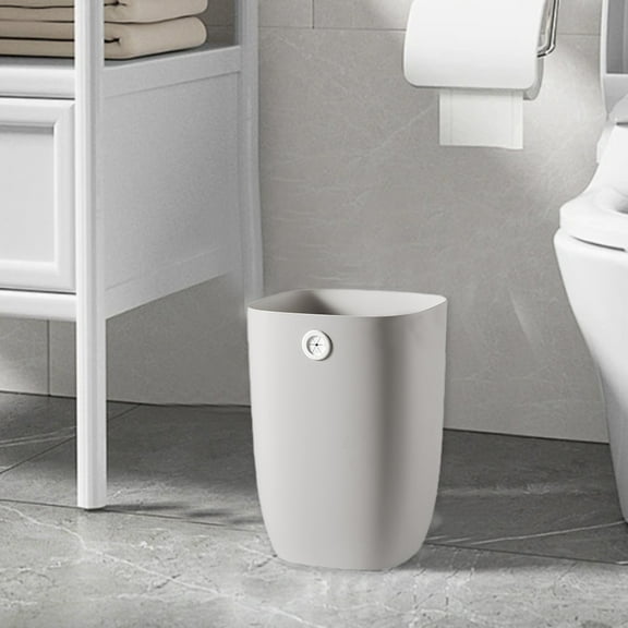 Qxpztk Clearance Plastic Small Trash Can Wastebasket, Garbage Container Basket for Bathrooms, Laundry Room, Kitchens, Offices, Kids Rooms, Dorms, Home Office, College Dorm (Gray, 7.67*7.67*10.82 inch)