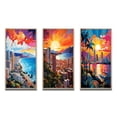 thumbnail image 2 of Designart "Pop Art Maui III" Cityscapes Framed Wall Art Set Of 3 - Multi-Color Maui Frame Gallery Wall Set For Home Decor, 2 of 7