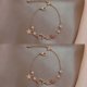 thumbnail image 2 of Charm Girl Conjunto de pulsera de estrella y luna de color dorado, moda geométrica simple para mujer, pulseras de cadena de aleación elegantes populares, joyería, juego de 4 piezas, 2 of 5