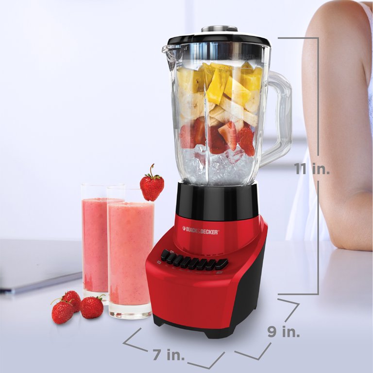 BLACK+DECKER FusionBlade Blender with 6-Cup Glass Jar, 12-Speed  Settings, Red, BL1110RG: Home & Kitchen