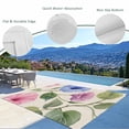 thumbnail image 6 of Outdoor Rug 3x5 ft Blue Pink Flowers Waterproof Outdoor Patio Rug Mat Non Slip Outside Area Rugs Carpet for RV,Camping,Porch,Deck,Pool,Balconybackyard,Rustic Beige, 6 of 9