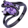 thumbnail image 2 of Black Gold Plated Oval Shape Austrian Crystal Stone Promise Statement Ring, 2 of 3