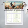 thumbnail image 4 of Farm Animal Rooster Curtain Valance for Kitchen Vintage Farmhouse Wooden Barn Flowers Window Valance for Living Room Bedroom, Kitchen Valance Rod Pocket Window Curtain 54 by 18 in, 1 Panel, 4 of 6