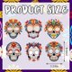 thumbnail image 2 of 6pcs Day of the Dead Masks Paper Candy Skull Masks Full Face Masks with Elastic String Halloween Party Supplies, 2 of 5