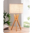 thumbnail image 1 of Lámpara EDISHINE Trípode 44 cm Base de Madera Pantalla de Lino 120V, 1 of 8