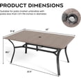 thumbnail image 4 of CHINNLUU Outdoor Dining Table for 6,Rectangular Patio Dining Table with Adjustable 1.97''Umbrella Hole,All-Weather Outdoor Patio Table for Porch, Garden, Backyard, Poolside, Lawn, 4 of 8