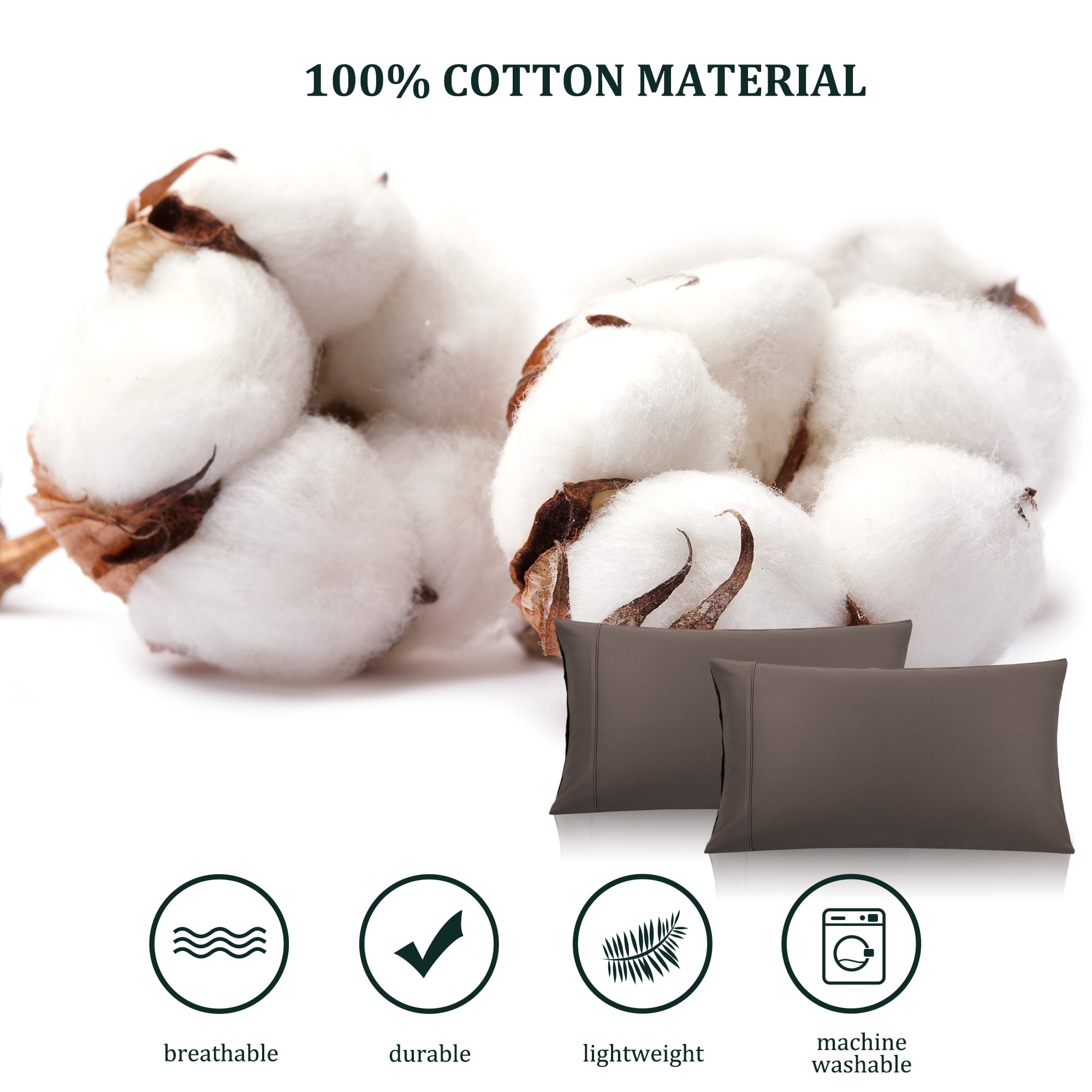 Unique Bargains Cotton Zipper Closure Pillowcase Set of 2 Beaver Standard