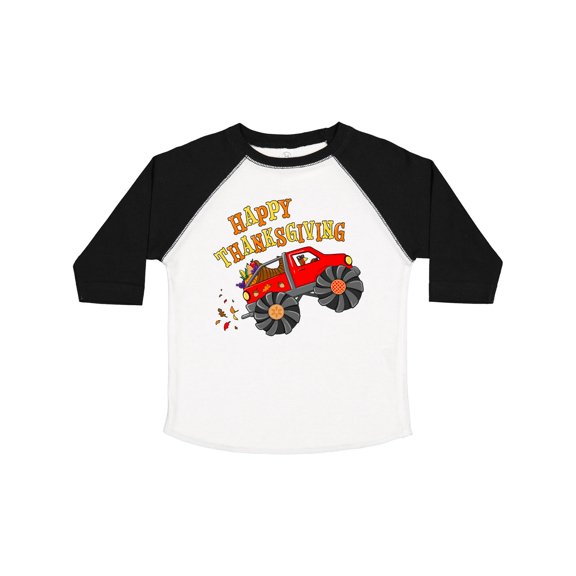 Inktastic Happy Thanksgiving Monster Truck with Turkey and Food Boys or Girls Toddler T-Shirt