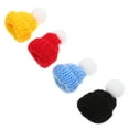thumbnail image 4 of Dalidasy Knitting Hat Tiny Hats Craft Cap Hand Knitting Cone Hat 4pcs for 1: 12 DIY Santa Snowman Christmas Bottle Ornament Hair Accessories, 4 of 10